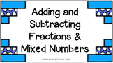 Add & Subtract Fractions and Mixed Numbers Power Point Pre