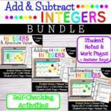 Add & Subtract Integers BUNDLE- Student Notes & Digital Se
