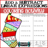 Add Subtract Linear Expressions Holiday Stocking Coloring 
