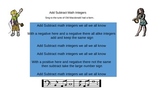 Add Subtract Positive Negative Integers singing the rules 