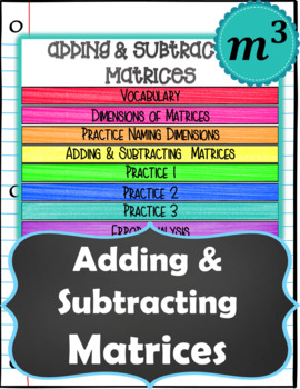 Preview of Add & Subtract Matrices DIGITAL NOTES & 2 QUIZZES (GOOGLE) (Distance Learning)