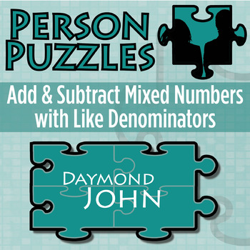 Preview of Add & Subtract Mixed Numbers (like denominators) Activity - Daymond John