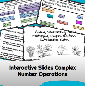 Preview of Add Subtract Multiply Complex Numbers Interactive Notes Algebra 2 