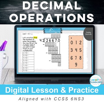 Preview of Add Subtract Multiply Divide Decimals Digital Lesson for Google™ 6NS3 Activity