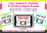 Add, Subtract, Multiply & Divide Integers Boom Cards Bundl