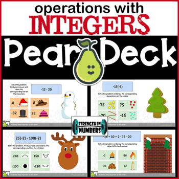 Preview of Add Subtract Multiply Divide Integers Holiday Pear Deck/Google Slides