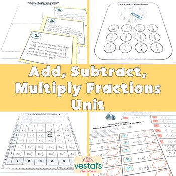 Preview of Add, Subtract, Multiply Fractions Lesson Plans (Math SOL 5.CE.2) {Digital & PDF}