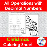 Add, Subtract, Multiply and Divide Decimal Numbers Christm