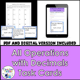 Add, Subtract,Multiply and Divide Decimals Digital and Pri