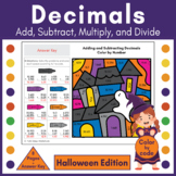 Add, Subtract, Multiply, and Divide Decimals Halloween Col
