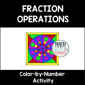 Preview of Add Subtract Multiply and Divide Fractions Mandala Math Color-by-Number Activity