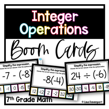 Preview of Add Subtract Multiply and Divide Integers Boom Cards