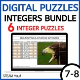 Add, Subtract, Multiply and Divide Integers Digital Puzzle BUNDLE