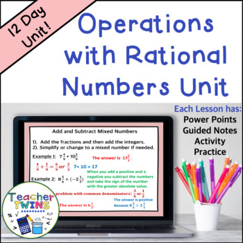 Preview of Add, Subtract, Multiply and Divide - Operations with Rational Numbers
