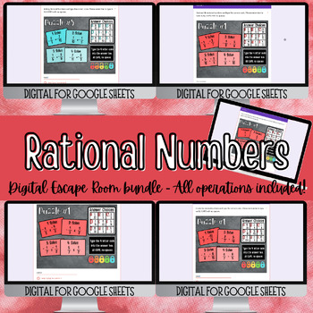 Preview of Add, Subtract, Multiply, and Divide Rational Numbers - Escape Room Bundle (Form)
