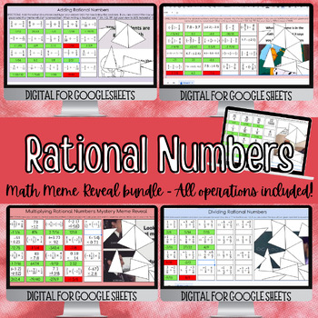 Preview of Add, Subtract, Multiply, and Divide Rational Numbers - Math Math Meme Reveals!