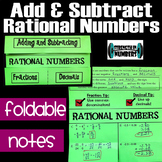 Add & Subtract Rational Numbers Foldable Notes Interactive Notebook