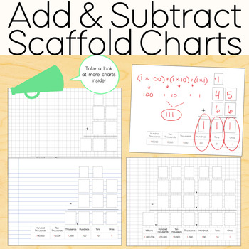 Preview of Scaffolding Charts - Addition & Subtraction (Ready to print 8.5 x 11 inch size)