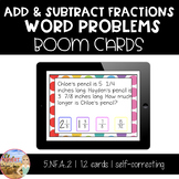 Add & Subtract Fractions Word Problems - Boom Cards | Distance Learning