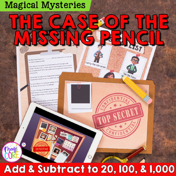 Preview of Add & Subtract to 20 100 1000 - Magical Mystery Print & Digital Math Activity