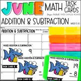 Add & Subtract to 20 June Task Card Activity Centers, Scoo