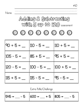 Add & Subtract with 5 up to 120 by Little Chicken Noodles | TPT