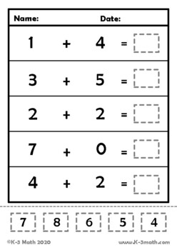 Add & Subtract within 10 Cut & Paste by K-3 Math | TpT