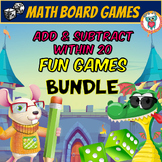 Add & Subtract within 20 Math Board Games BUNDLE - Fun Fac