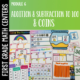 Add & Subtraction to 100 & Coins - First Grade Math Center