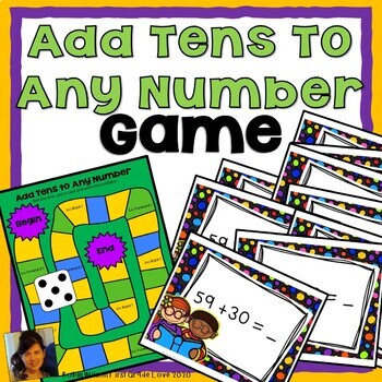 Preview of Add Tens to Any Number First Grade Game