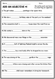 Add The Adjective To The Sentences - Free Worksheet