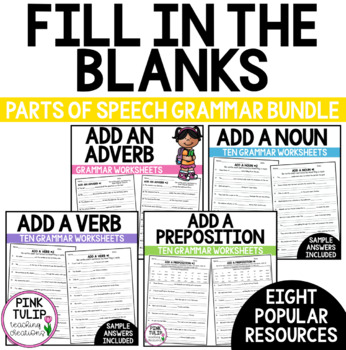 Preview of Fill in the Blanks Part of Speech and Grammar - Worksheet Bundle