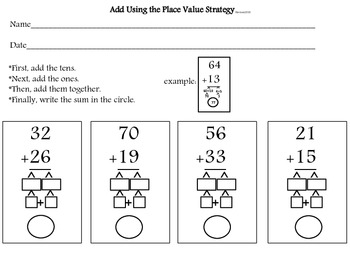 Preview of Add Using the Place Value Strategy (Partial Sum)