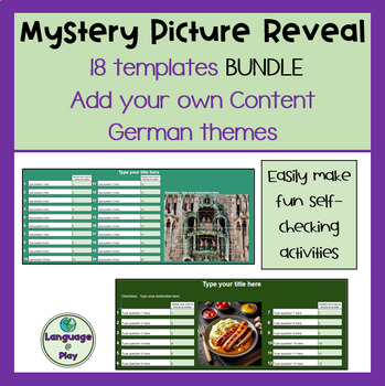 Preview of Add Your Own Content 18 Mystery Picture Templates Bundle German Speaking areas