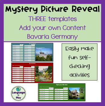 Preview of Add Your Own Content 3 Digital Mystery Picture Templates Bavaria Germany