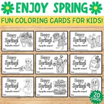 Preview of Add a Touch of Springtime Joy to Your Classroom with Fun Coloring Cards!