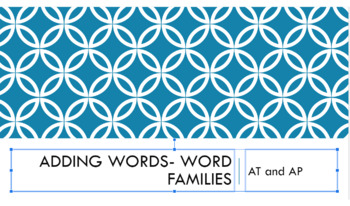 Preview of Add a sound to make a word AT and AP  word families 