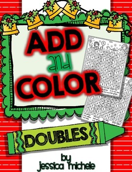 Preview of Add and Color Hidden Pictures {Christmas Doubles Facts}