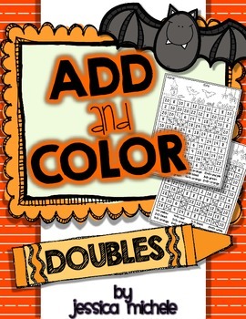 Preview of Add and Color Hidden Pictures {Halloween Doubles Facts}