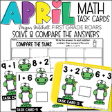 Add and Compare Math April Task Card Activity ELA Centers,