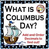 Add and Order Decimals Puzzle Columbus Day Math Activity