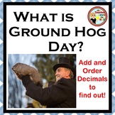 Add and Order Decimals Puzzle Groundhog Day Math Activity