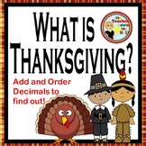 Add and Order Decimals Thanksgiving Math Activity Decimals