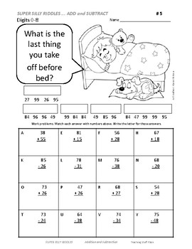 add and subtract to 100 super silly riddles grade 2 math worksheets