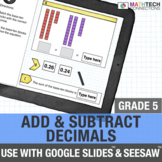 Add and Subtract Decimals - 5th Grade Google Classroom Mat