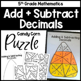 Add and Subtract Decimals - 5th Grade Math Halloween Puzzle