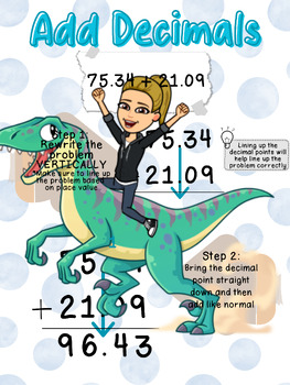 Preview of Add and Subtract Decimals Anchor chart and Unit Lessons