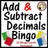 Add and Subtract Decimals Bingo w/ 35 Bingo Cards I Add De
