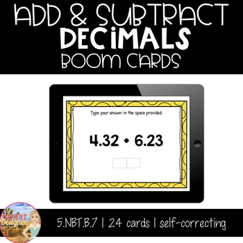 Preview of Add and Subtract Decimals - Boom Cards
