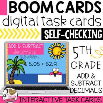 Preview of Add and Subtract Decimals Boom Cards